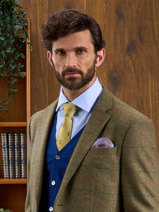 Surrey Tweed Lined Blazer In Meadow