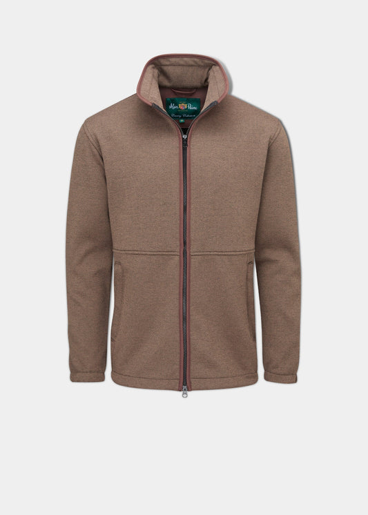 Aylsham Men's Fleece Jacket In Brown Herringbone