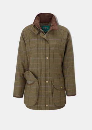 Combrook Ladies Tweed Shooting Coat In Hazel