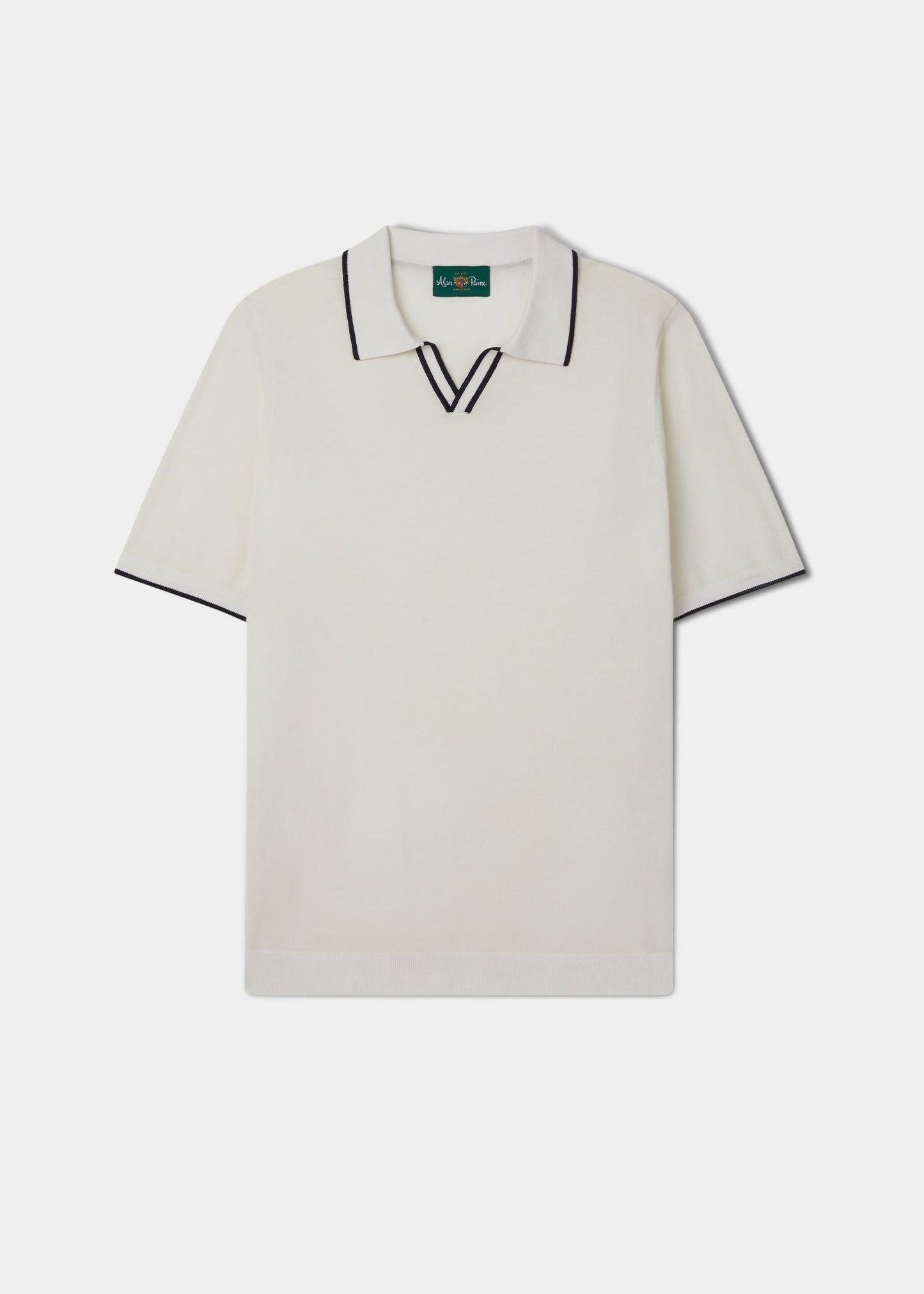 Portloe Short Sleeve Open Placket Shirt In Ecru